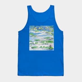 Lily pads on the lake, foam on the water Tank Top